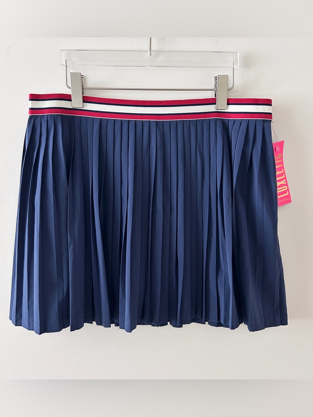 Lilly Pulitzer Makara Pleated Skort Tennis Skirt Pickle Navy UPF 50 NEW Size XL - Picture 2 of 11